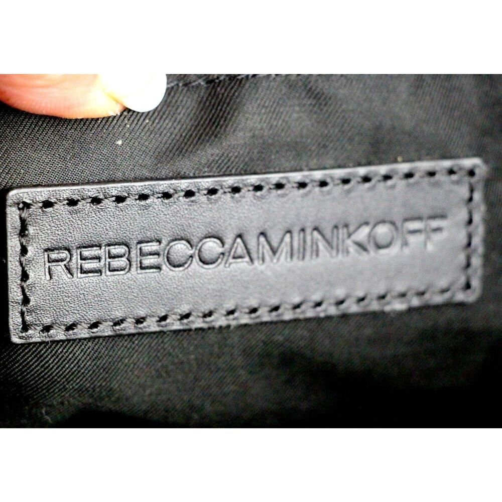 LARGE Rebecca Minkoff BLACK GENUINE LEATHER TOTE BUSINESS SHOULDER BAG HANDBAG 2 - Picture 11 of 15